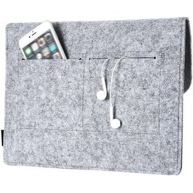 Resim Fortunelane 13.3 İnç Gri Felt Kılıf - Çok Bölmeli, Mouse & Şarj Çantası, Macbook Uyumlu Air/pro Kapaklı Kılıf Kapaklı Kılıf 