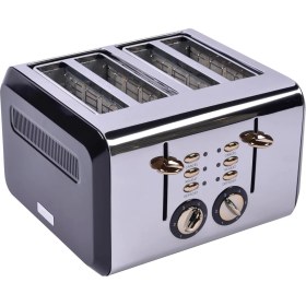 Resim Berghoff Gem Titan Parlak Gümüş Siyah Dört Dilim Ekmek Kızartma Makinesi 