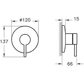 Resim Vitra Origin A42621 Ankastre Duş Bataryası. Sıva Üstü Grubu Krom 