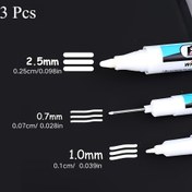 Resim 3-Pack Beyaz Marker Kalem - Hızlı Kuruyan, Yüksek Kaliteli ve Toksik Olmayan, Cam, İmitasyon Metal DIY El Sanatları için Uygun - Çizim, Yazma, Sanat, Öğrenci Gelişim Sanat Malzemeleri, Araba Malzemeleri Dent Dolma, Paskalya, Kelebek için Uygun 