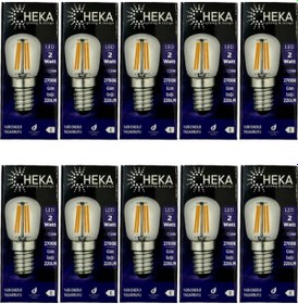 Resim Heka 2w 22w 2700k Sarı Işık E14 Duylu Led Rustik Ampul 10 Adet 