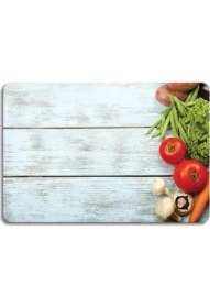 Resim Decovetro Mavi Ahşap Görünümlü Cam Kesim Tablası 30 x 40 cm 