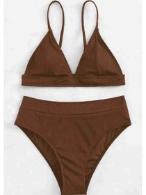 Resim Angelsin Yüksek Bel Tasarım Bikini Altı Kahverengi 001 