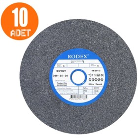 Resim Rodex 10 Adet Taşlama Bıçak Bileme Taşı Taş Motoru Zımpara Taşı 200x25x20 Mm - 60 Kum 