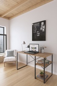Resim STONE CONCEPT MOBİLYA Kahverengi 2 Raflı Atlantik Çam Çalışma Masası 