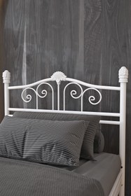Resim FANO King Ferforje Karyola Beyaz Tek Kişilik Metal Yatak 90x190, 90x200, 100x200, 120x190, 120x200 