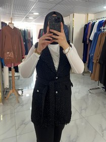 Resim Armine Trend Tüvit Yelek Pantolon Takım - Siyah / 40 