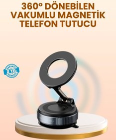 Resim Vakumlu Manyetik Araç Telefon Tutucu Güçlü Tutuş 1 Adet 