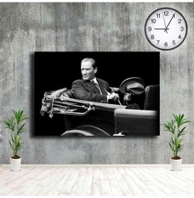 Resim Atatürk Tablosu Arabada Oturan Mustafa Kemal Kanvas Tablo 