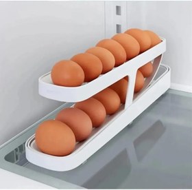 Resim TİNEKE 2 Katlı Otomatik Buzdolabı Yumurta Standı Yumurtalık Rafı Saklama Kabı Buzdolabı Organizer 