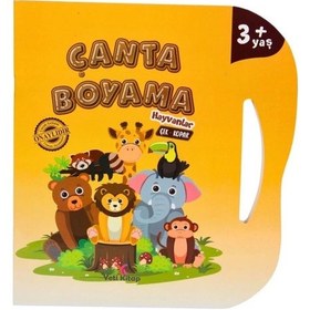 Resim Çanta Kitap Boyama Kitabı Hayvanlar Acı Kahverengi 