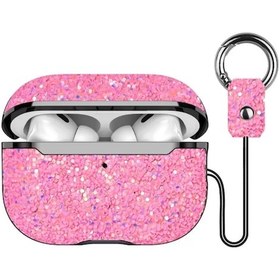 Resim Onegif Apple Airpods 3 3.nesil Bright Simli Airpods Kapak - Pembe Kapaklı Kılıf 