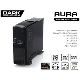 Resim Dark Aura 300W Usb3.0. Kart Okuyuculu.Microatx - Mini Itx Kasa 