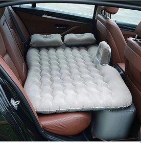 Resim Dream011 Gri Seyahat Yatağı Puantiyeli Şişme Araç Yatağı Taşınabilir Kamp Yatak 