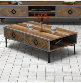 Resim Variant Samba Orta Sehpa - Ceviz/Mavi 