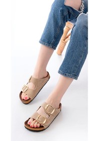 Resim Bej Günlük Birkenstock Kadın Terlik Bej 