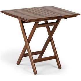 Resim Atina Katlanır Masa 60x80 - Dış Mekan Ahşap Bahçe, Balkon Masası Ceviz 