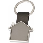 Resim Pigado Ev Tasarımlı Metal Anahtarlık Füme 