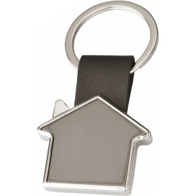 Resim Pigado Ev Tasarımlı Metal Anahtarlık Füme 