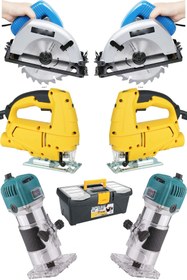 Resim MoonTech Pro 3'lü Usta Marangoz Makine Seti Freze Formika + Ahşap Kesme Daire Testere + Ahşap Kesme Dekupaj 