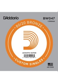 Resim D'addario Bw047 Akustik Gitar Tek Tel E-mi - 80/20 Bronze 