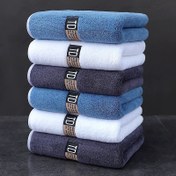 Resim 3 adet/2 adet/1 adet Ultra-Yumuşak, Süper Emici Mikrofiber Banyo Havluları veya Büyük Boy Havlu - 139.95x70.0cm/78.74x40.01cm/76.2x35.56cm, Hızlı Kuruyan & Az Tüy Döken, Beş Yıldız Otel Kalitesi, Asması Kolay - Mavi, Beyaz, Koyu Teal "D" Etiketli 