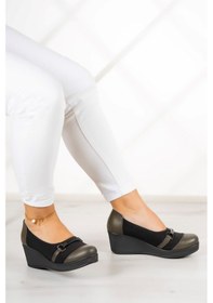 Resim Erkan Saçmacı Blake Haki Hakiki Deri Dolgu Topuklu Streç Günlük Ayakkabı Haki 