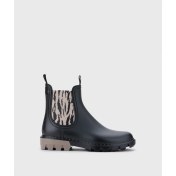 Resim W10333 Rock Black Zebra Siyah Kadın Yağmur Botu 