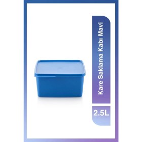 Resim Tupperware Kare Saklama Kutusu 2.5L Mavi Ergonomik Kapak ve Aroma Geçirmez Özellik 