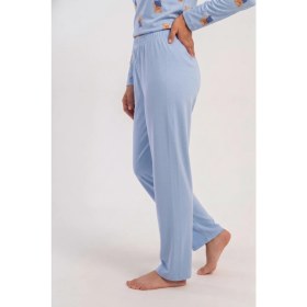 Resim Obje Kız Çocuk Mavi Likra Polyvıscon Pijama Altı 