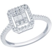 Resim Diamond Line-Gülaylar Altın Baget Yüzük 