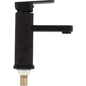 Resim Fochsia Modern Siyah 304 Paslanmaz Çelik Tekli Duşakabin Musluğu Duş Bataryası Mat Yüzey 