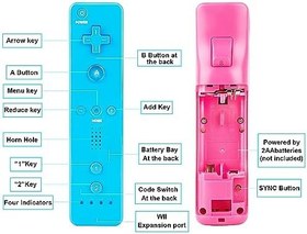Resim XiQiDianr Wii Controller 2 Pack,Wii Remote Controller,Compatible with Nintendo Wii/Wii U,Replacement for Wii Remote Controller, With Silicone Case and Wrist Strap (Blue+Pink) 
