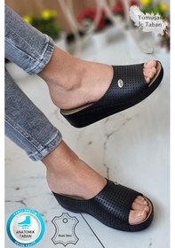 Resim Suçi Kadın Şık Lazer Desenli Günlük Ortopedik Taban Terlik Misafir Genç Anne Dışarı Ev Terliği Taba 