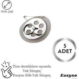 Resim Süzgeci Demlik Içi Her Modele Uyumlu Süzek 5 Adet Paket Premium Plus Set EASYSO1062 