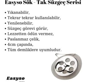 Resim Esmo Home Demlik Içi Sök Tak Çay Süzgeci Pratik ve Ergonomik Tekrar Kullanılabilir Çay Süzeği 1 Adet Paslanmaz Çelik EASYSO1020 