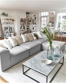 Resim Mira Relax 4 Modül Köşe Koltuk Gri Keten Kumaş Antrasit 