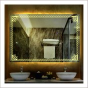 Resim Dnr-Mirror70x100 Cm Günışığı Ledli Tasarım Kumlamalı Banyo Aynası Makyaj Aynası Işıklı Ayna 