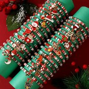 Resim 10/20/30/32 adet/ Set Noel Çoklu Stil Bileklikler Seti, El Yapımı Kar Tanesi Jingle Bell Xmas Kolye Bileklik Kadınlar için, Çok Renkli Yığınlanabilir Kil Boncuklu Bileklikler, Noel Partisi ve Yeni Yıl Hediyeleri için Kızı Arkadaşlar için Mükemmel 