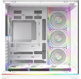 Resim Strong Balerion 7x 120 mm Fanlı Argb Kumandalı Şerit Ledli 600W 80+ Atx Akvaryum Beyaz Gaming Bilgisayar Kasası 