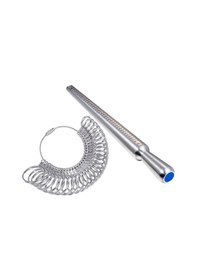 Resim Reedark Yüzük Ölçüm Çubuğu Ve Parmak Ölçer Seti - Hassas Yüzük Boyutlandırma Aleti Gümüş 