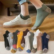 Resim 5 Çift Bahar/Yaz İnce Nefes Alabilir Kısa Tüp Kontrast Renk Basit Tarz Düşük Üst Yüzeysel Ağız Görünmez Kulak Kaldırma Çorapları Paketi Moda Erkek Çorapları 