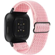 Resim Fitbit Versa 3/versa Sense İçin Ayarlanabilir Naylon Dalga Desenli Akıllı Kordonlu Saat Bilek Kayışı 