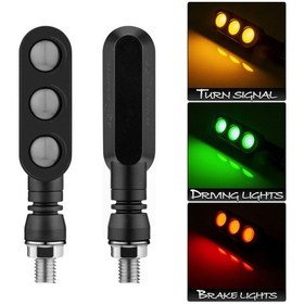 Resim 2 Adet Kc050 Motosiklet Led Dönüş Sinyali Çalışan Fren Lambası 