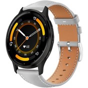 Resim Garmin Venu 3 / Vivoactive4 Xdfind Düz Kafa Siyah Köpekbalığı İnce Tahıl Deri Saat Bandı Gri İçin 22mm 