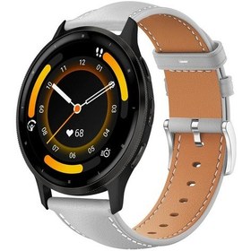 Resim Garmin Venu 3 / Vivoactive4 Xdfind Düz Kafa Siyah Köpekbalığı İnce Tahıl Deri Saat Bandı Gri İçin 22mm 