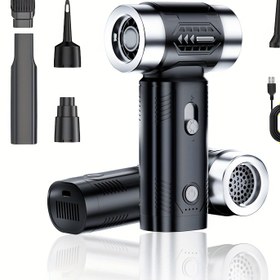 Resim Kompresörlü hava toz toplama cihazı, şiddetli turbo fan, elektrikli havada toz toplama üfleyici, şarj edilebilir kablosuz jet saç kurutma makinesi, klavyeler, bilgisayarlar, arabalar ve evler için uygun 