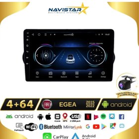 Resim Navistar Fiat Egea 4gb 64gb Kablosuz Carplay 2015-2022 Android 13 Navigasyon Multimedya Sistemi 