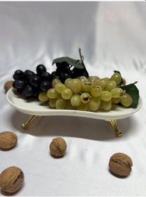 Resim Aless Altın Ayaklı Seramik Sunumluk Çerezlik Meyvelik 