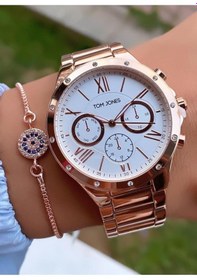 Resim Tom Jones Mrd12189 Rose Gold Renk Kadın Kol Saati Bileklik Hediyeli 